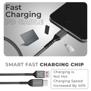 USB A to Type C 65 Watt 1.2 Meter Length